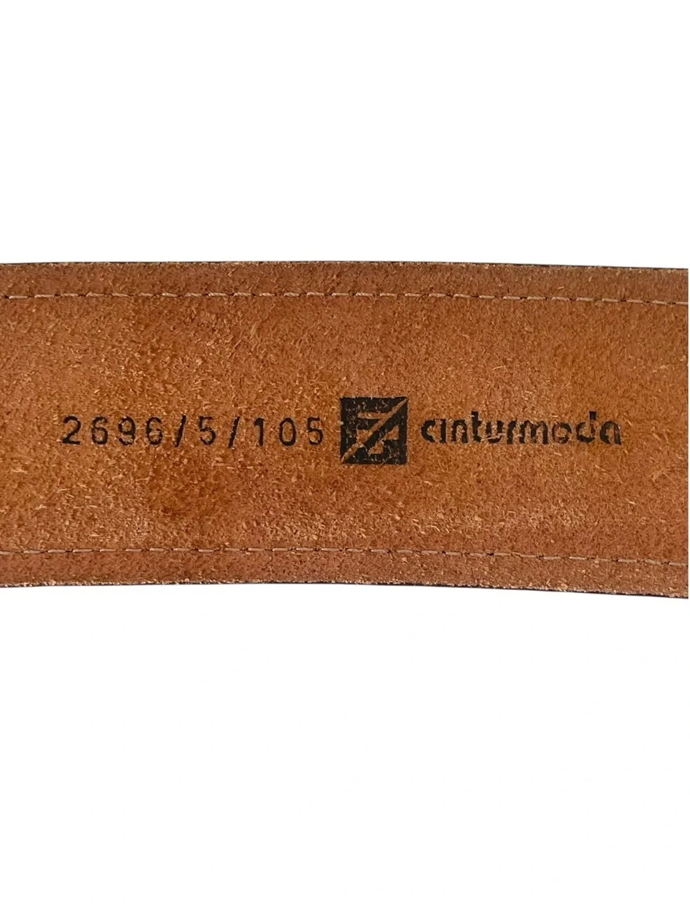 Cognac Brown Leather Wide Waist Belt Oversized D Buckle Size M